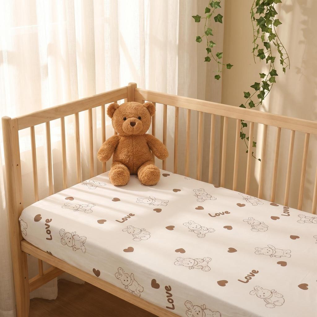 120x60cm Baby cartoon Printed Cotton Bed Sheet Mattress Cover, Children's Bed Soft and Skin Friendly Bedsheet