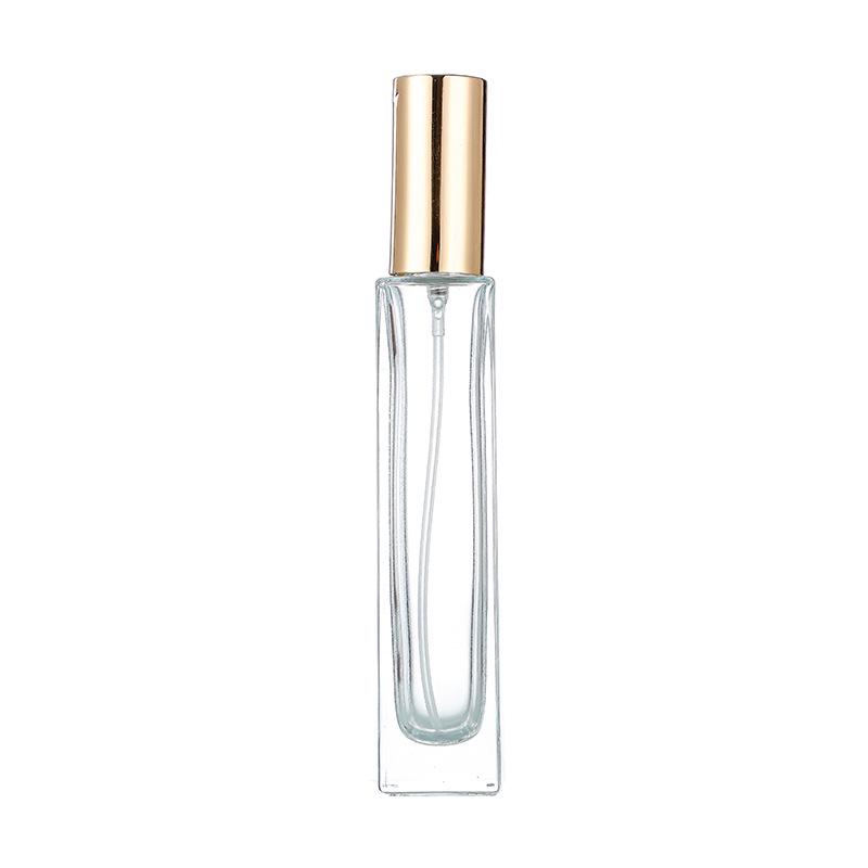 30ml Square Glass Perfume Bottle with Bayonet Seal, Fine Mist & Empty for Cosmetic Use