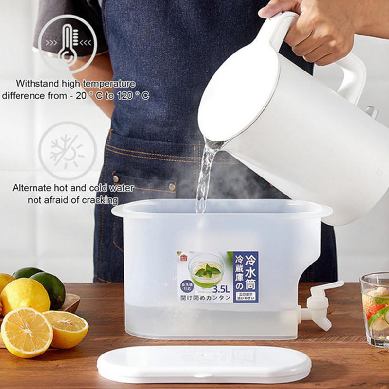 WTEMPO 3500 мл кувшин для белой воды с краном, лимонный сок, кухонная посуда для напитков, чайник, горшок, бутылка для холодной воды
