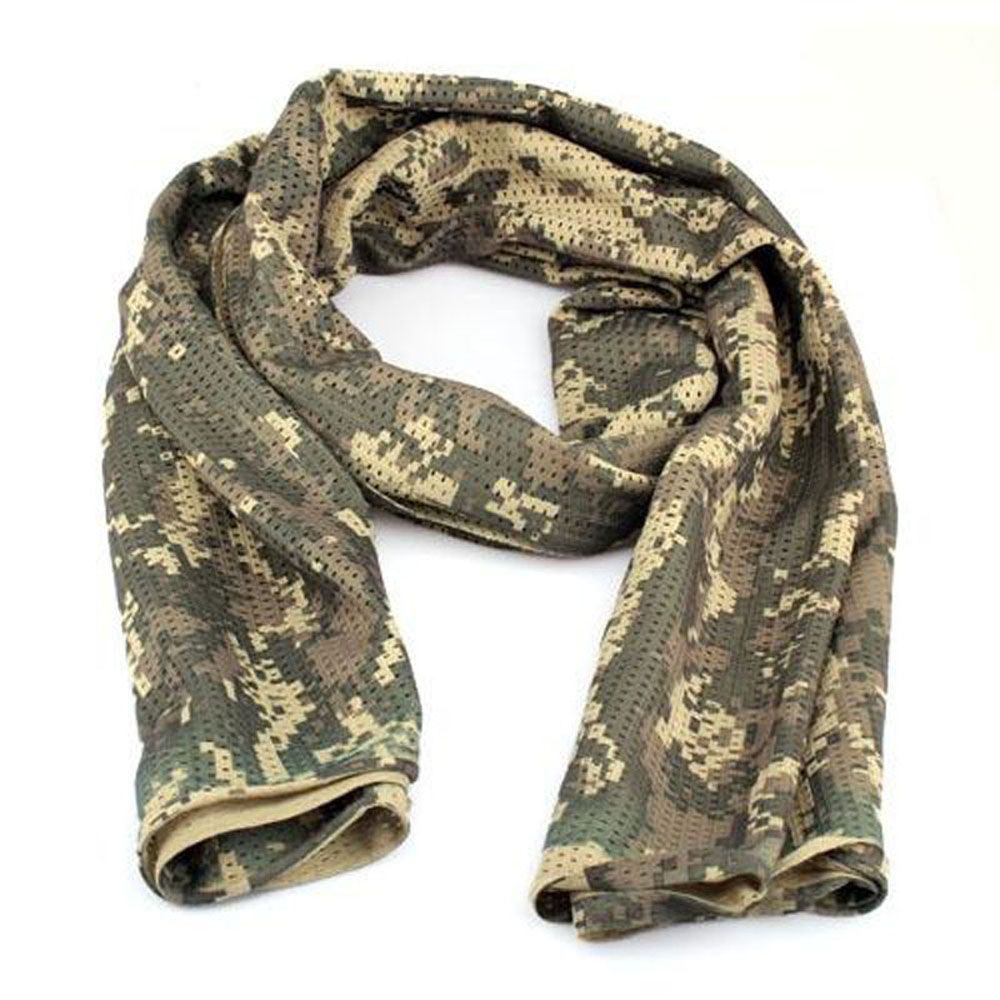 Jungle Army Muffler Shawl Breathable Camouflage Scarf Wraps Scarves Veil Mesh Print Scarf