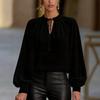 New Arrival: French-style Lantern-sleeve Tie-front Blouse – A Stylish Top for Women’s Everyday Wear