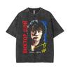 Viktor Tsoi Kino Night Vintage Washed T Shirts Classic Rusian Rock Gothic T-shirts Men Women Casual Polyester Oversized T-shirt