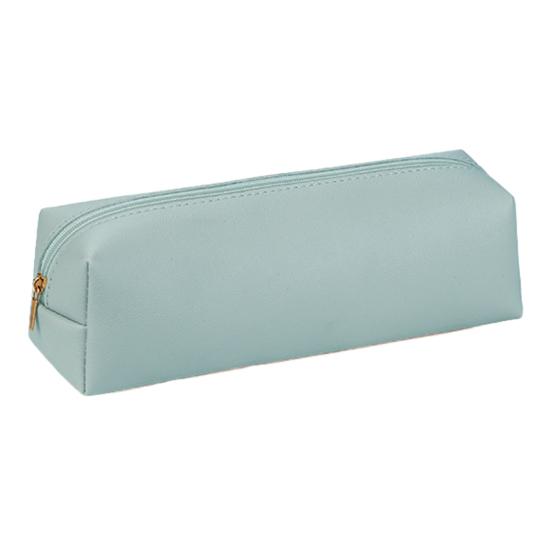 Пенал Прочная сумка-карандаш из искусственной кожи с гладкой молнией Компактная портативная сумка для канцелярских принадлежностей для дома и школы