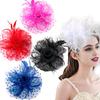Retro Style Headdress Flowers Feathers Beads Decor Party Hair Hoop Dual-Purpose Hair