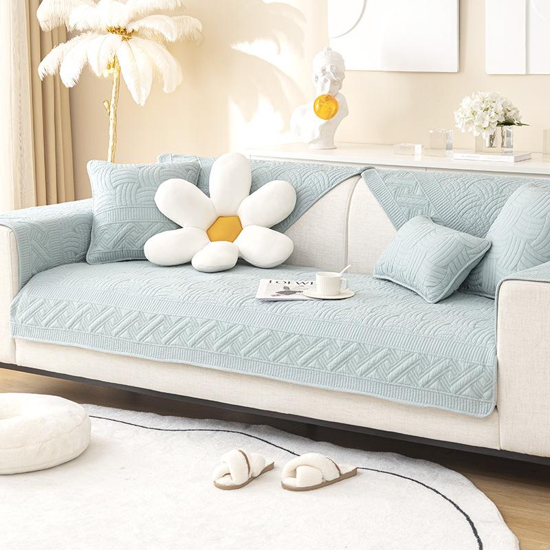 Подушка для дивана на все времена года, тканевая нескользящая кожаная подушка для сиденья, нескользящий современный простой чехол для дивана, тканевое полотенце