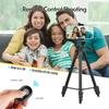 Portable Tripod Stand Aluminum Alloy 135cm 53in Max. Height 3kg Load Capacity with Phone Clamp Remote Shutter for