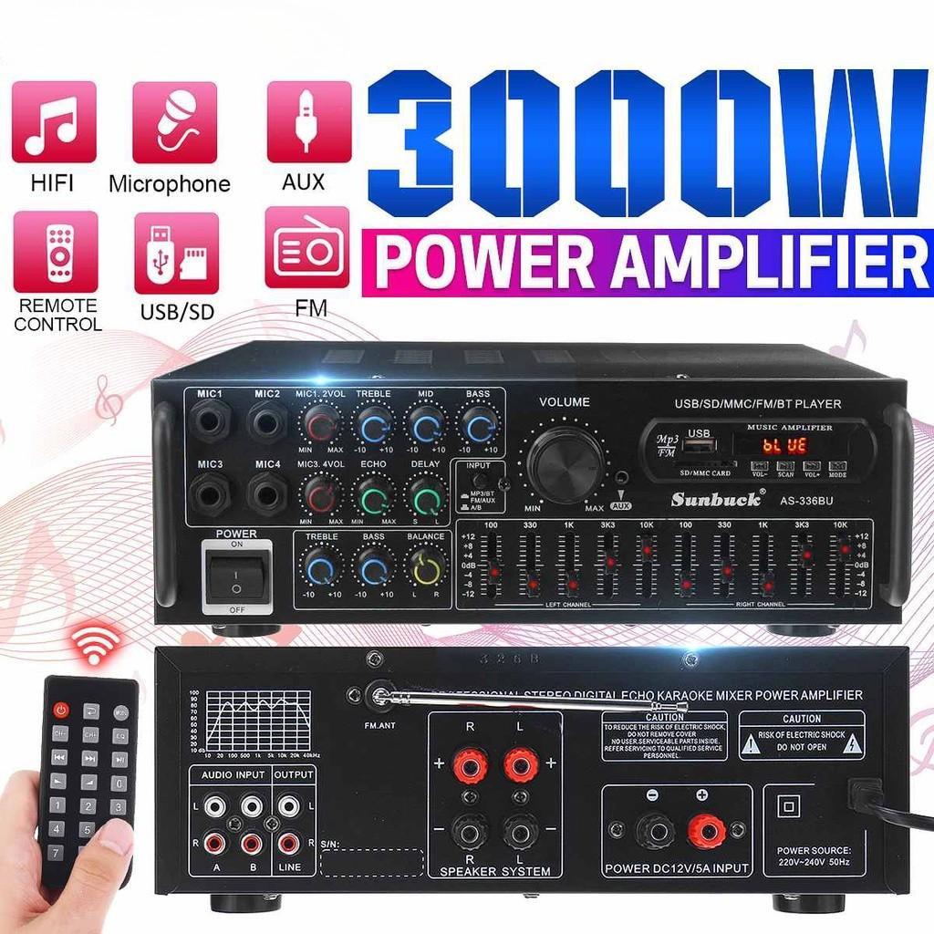 3000 Вт 326BT Домашний кинотеатр, Караоке Bluetooth Стереоусилитель FM-усилитель Объемный звук, USB SD, DVD, AUX, ЖК-дисплей