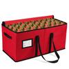 Красный Оксфордский Ящик для хранения рождественского декора Вмещает 128 3-дюймовых праздничных украшений Органайзер для рождественских украшений Органайзер для хранения рождественского декора