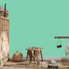Sea and mint stripes wallpaper for living room and bedroom 50x1000