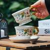 Cute Floral Lace Mug Ceramic Cup&saucer Dining Table Coffee Cup Milk Tea Mugs Afternoon Tea Teacup Fruit Juice Container