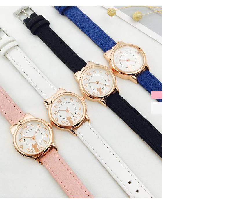 Korean Style Cute Cat Children's Waterproof Quartz Watch for Girls