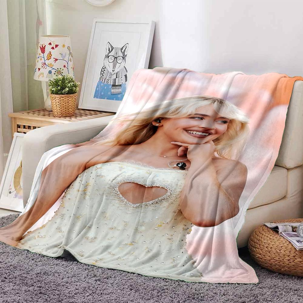 Sabrina Carpenter Blanket Soft Throw Blanket For Home Bedroom Bed Sofa Travel Office Solid Christmas Blanket