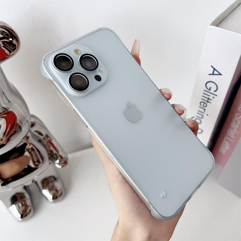 Подходит для чехла для мобильного телефона IPhone15promax Ультратонкий безрамочный Apple 14 Кожа Матовый 13 Отверстие для сыворотки Защитное стекло