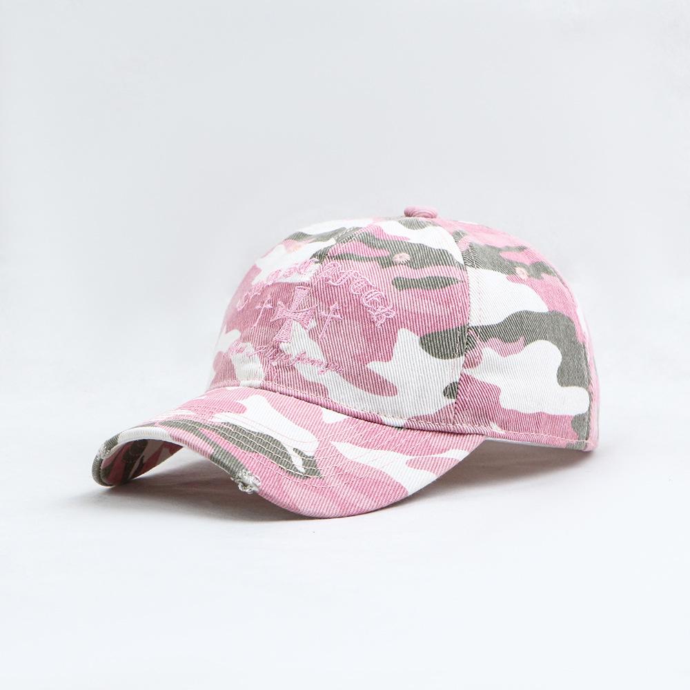 Retro Old Cross-Stitch Camouflage Baseball Cap For Men And Women Matching Face Small New Casual Soft Top Sun Baseball Cap