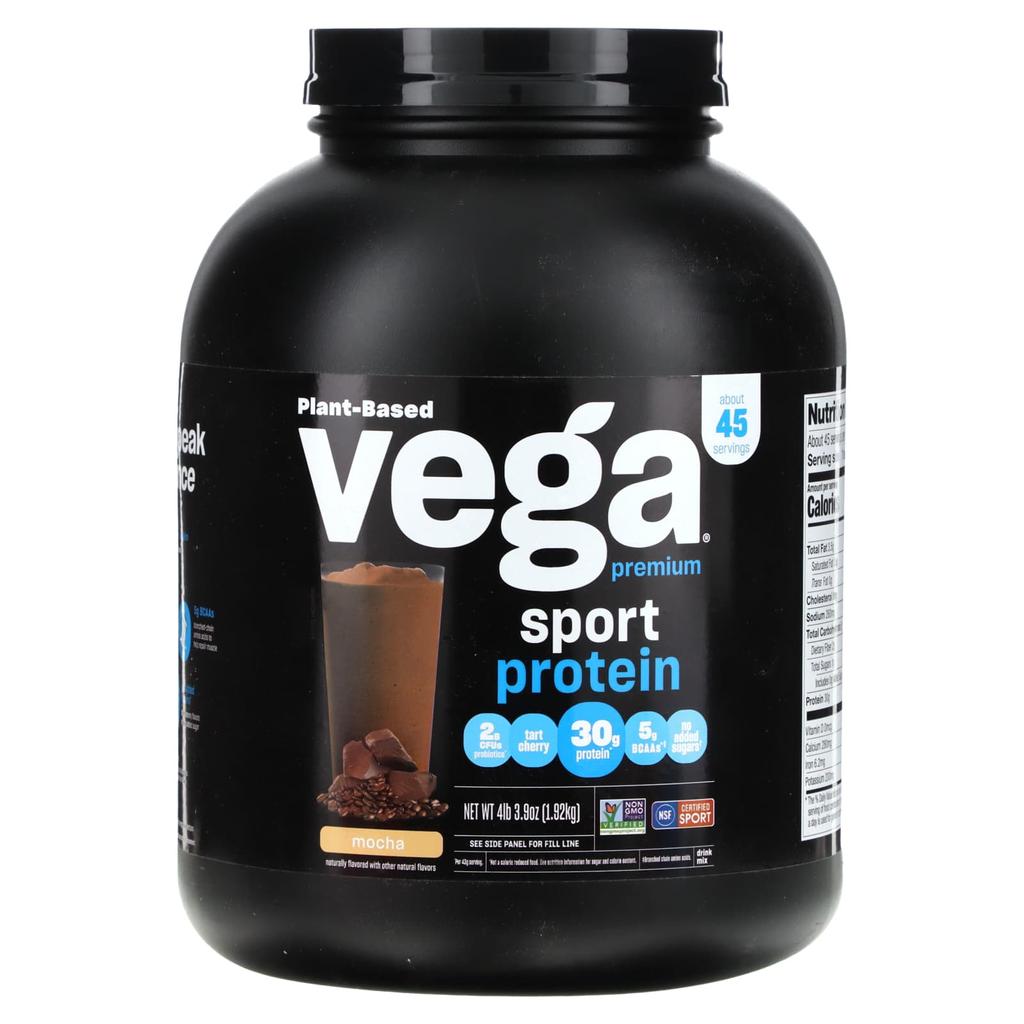Vega Sport, Plant-based Premium Protein Powder, Mocha, 4 Lb 3.9 Oz (1.92 Kg)