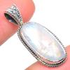 Natural Rainbow Moonstone Gemstone 925 Solid Sterling Silver Pendant 1.22" P8g75