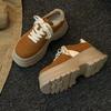 European Station 2025 Autumn New Matte Leather Platform Muffin Shoes Women's Versatile Fashion Casual Shoes Heightening Sports Shoes