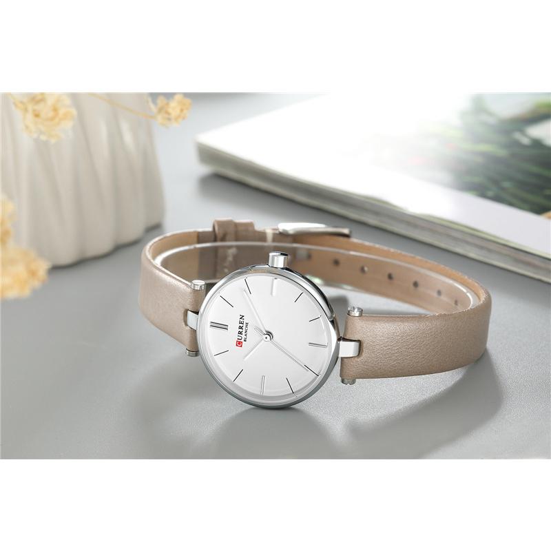CURREN Новые лучшие женские часы, повседневные кварцевые часы, простые часы с японским механизмом и ремнем