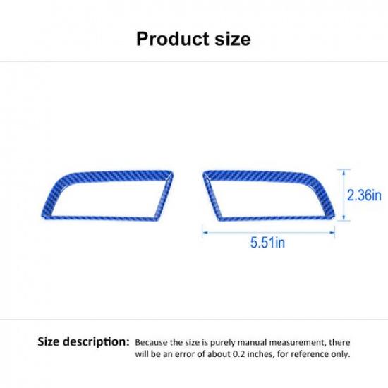 Console Side Outlet Vent Frame Cover For Ford Mustang 2015-23 Blue Carbon Fiber