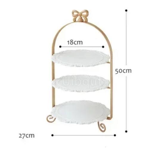 Белая подставка для десертного стола, украшение для свадьбы, двухслойная подставка для торта, золотая тарелка для украшения кондитерских изделий, 3 слоя