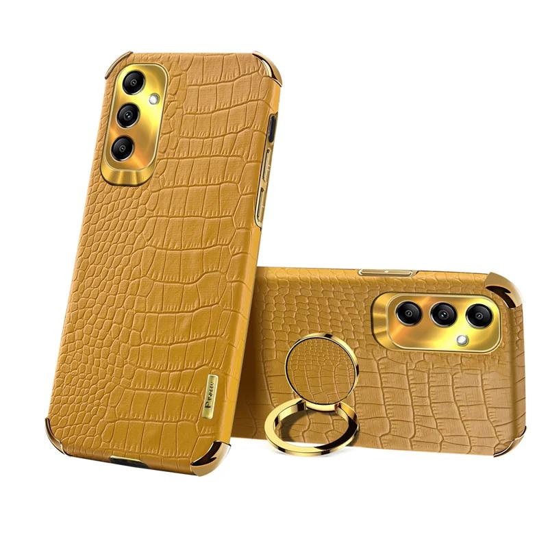 Чехол с покрытием под крокодила для Samsung Galaxy A56 A36 A26 A16 5G A06 A15 A25 A35 A55 A54 A24 A34 A14 Чехол с кольцом-держателем Coque