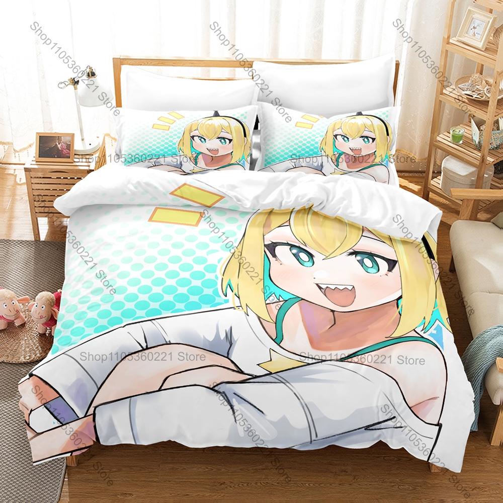Крутое постельное белье Pikamee Fan Merch: Пододеяльник + 2 Наволочки, Стильный Дизайн с Аниме Персонажем, Постельный Комплект для Поклонников VTuber, Коллекция