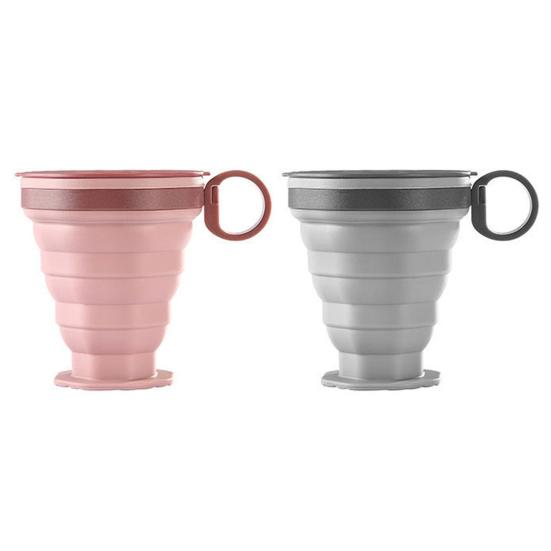 Складная дорожная чашка, силиконовая переносная кофейная чашка для горячих и холодных напитков, многоразовый карманный стакан для кофе на вынос