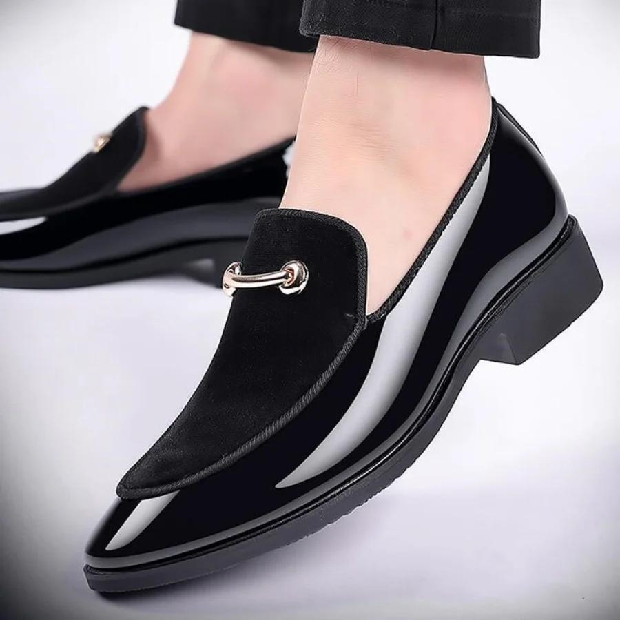 Модные мужские туфли-лоферы, свадебные туфли, туфли для парикмахеров, туфли-лодочки, британская замша, лакированная повседневная обувь для мужчин, размер плюс 48