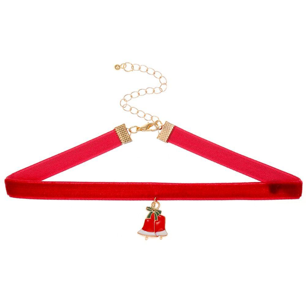 Cartoon Christmas Choker Clavicle Chain Cartoon Pendant Choker Velvet Collar Necklaces Festival