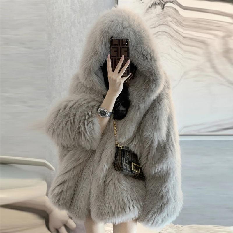 Women Fashion Winter False Fur Coat Korean Style Cotton Padded Clothes Thickened Coats