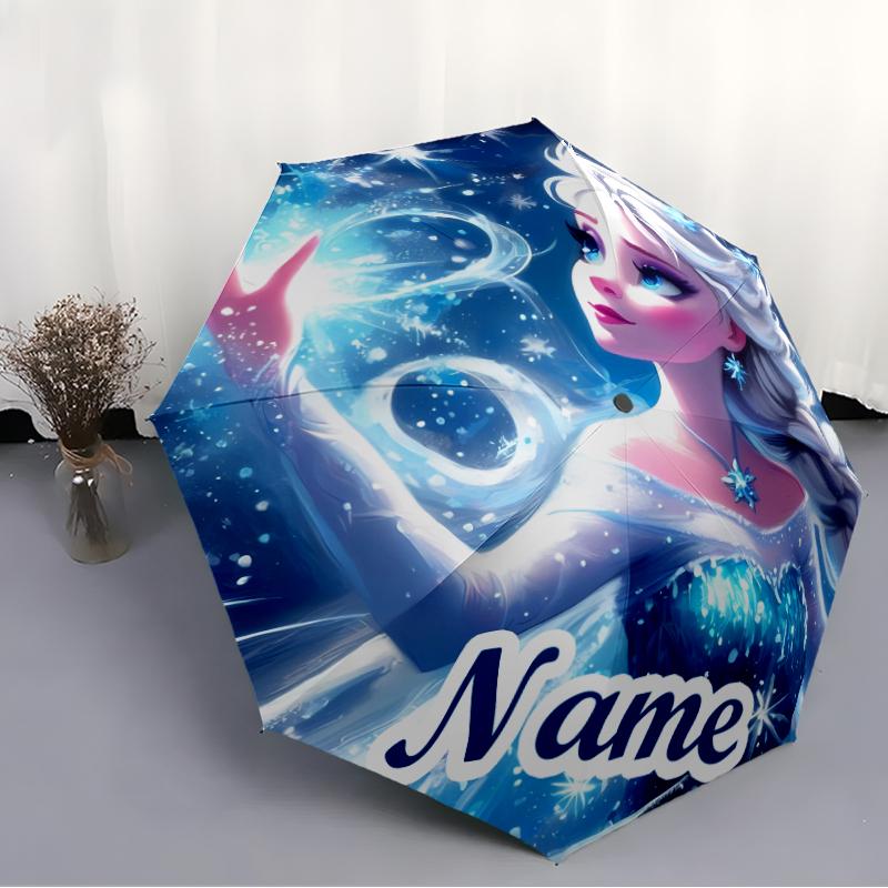 Personalized Name F-Frozen Print Umbrella - Automatic Open/Close, Eight-Rib Durable Frame, Automatic Folding Umbrella