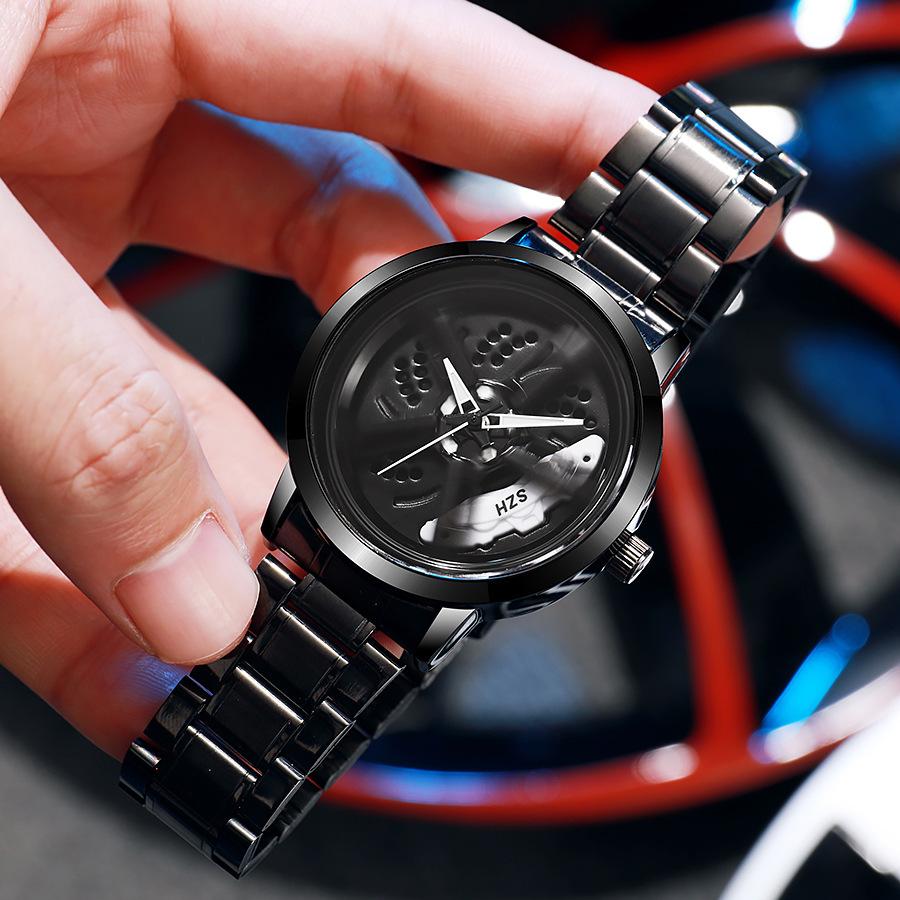 Sports Car Wheel Hub Rotatable Watch Men'S Wheel Quartz Watch Fashion Trendy Men'S Watch