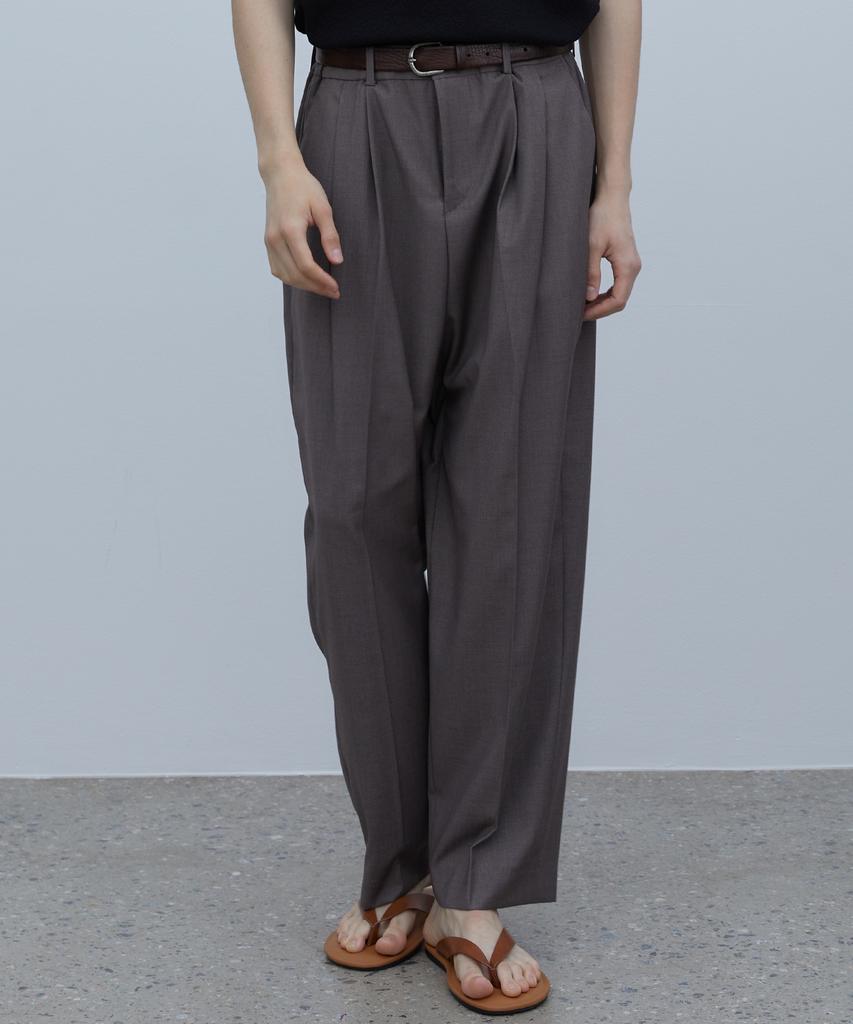 TRIP LE SENS Double-Pleated Semi-Balloon Tapered Slacks_Black
