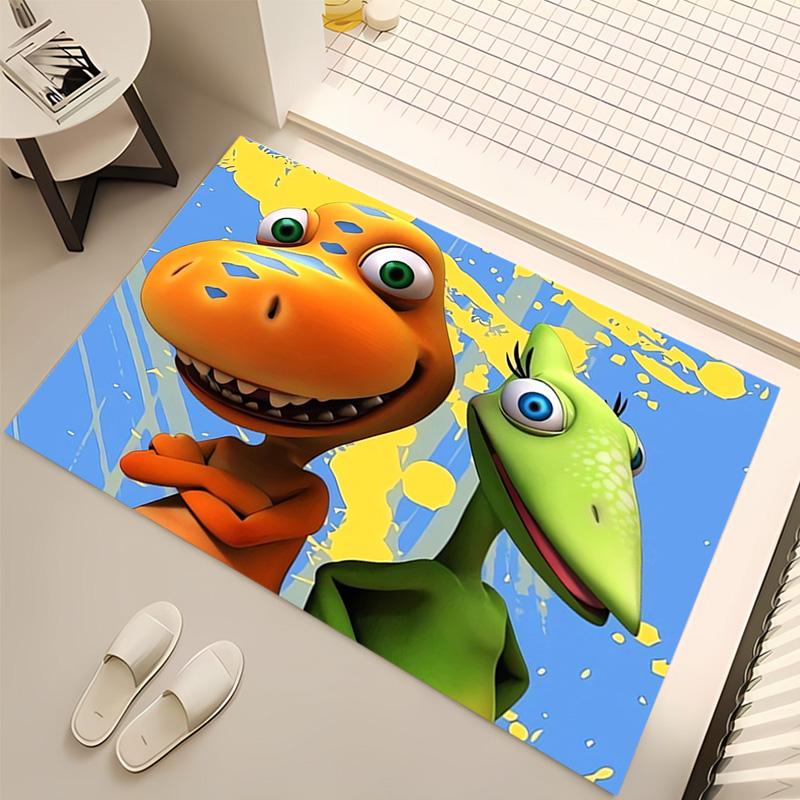 1pc Dinosaur Train Print Area Rug - Soft, Washable Non-Slip Indoor Mat, Living Room, Home Office Decorative Rug,Office Decorative