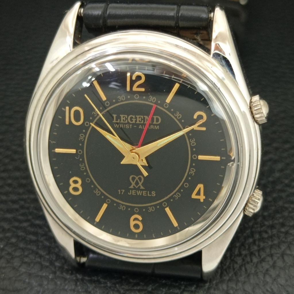 VINTAGE LEGEND ШВЕЙЦАРСКИЕ МУЖСКИЕ ЗАВОДНЫЕ ОТРЕМОНТИРОВАННЫЕ ЧАСЫ С БУДИЛЬНИКОМ a707509-1