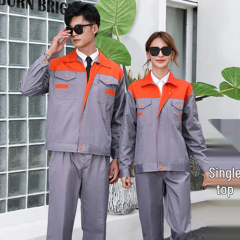 Men's Durable Long-Sleeve Workwear Set for Spring and Autumn: Thickened, Wear-Resistant for Workshop and Auto Repair.