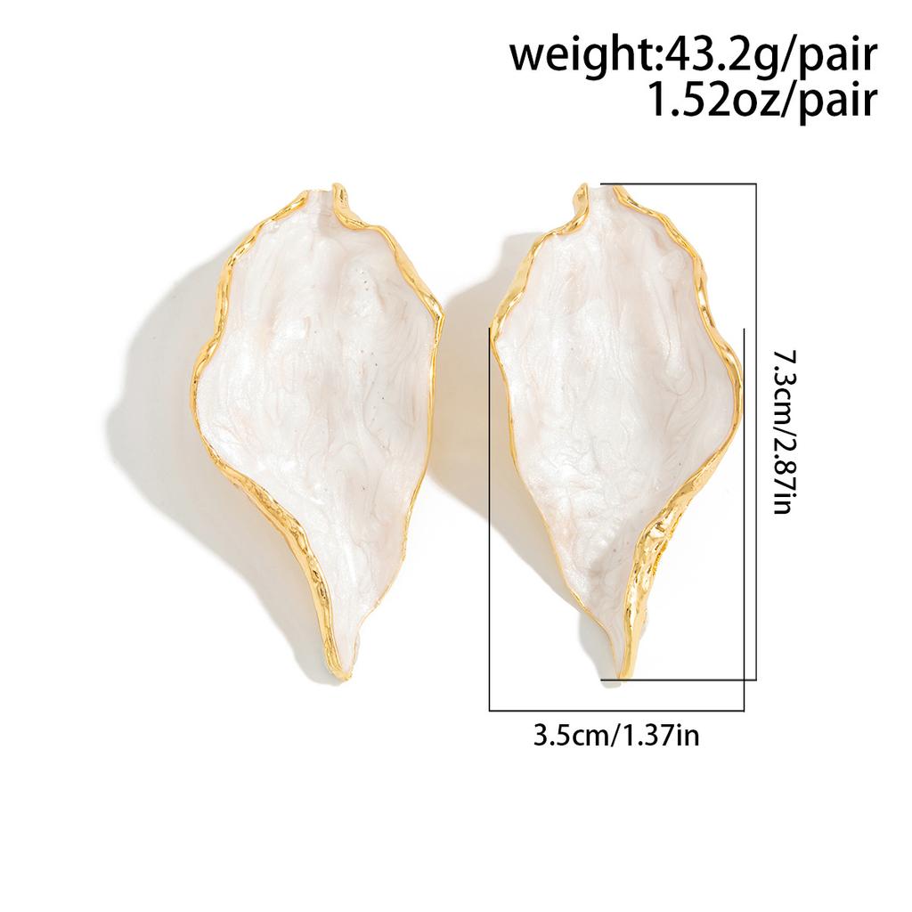 2026 Exaggerated Metal Earrings for Women Drip Glaze Flowers Leaves Earrings Romantic Enamel Elegant Geometric Jewelry Gifts