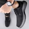 Fashionable New Men'S Autumn Top Layer Cowhide Embossed Business Casual Leather Shoes Classic Men'S Lace Up Casual Leather Shoes