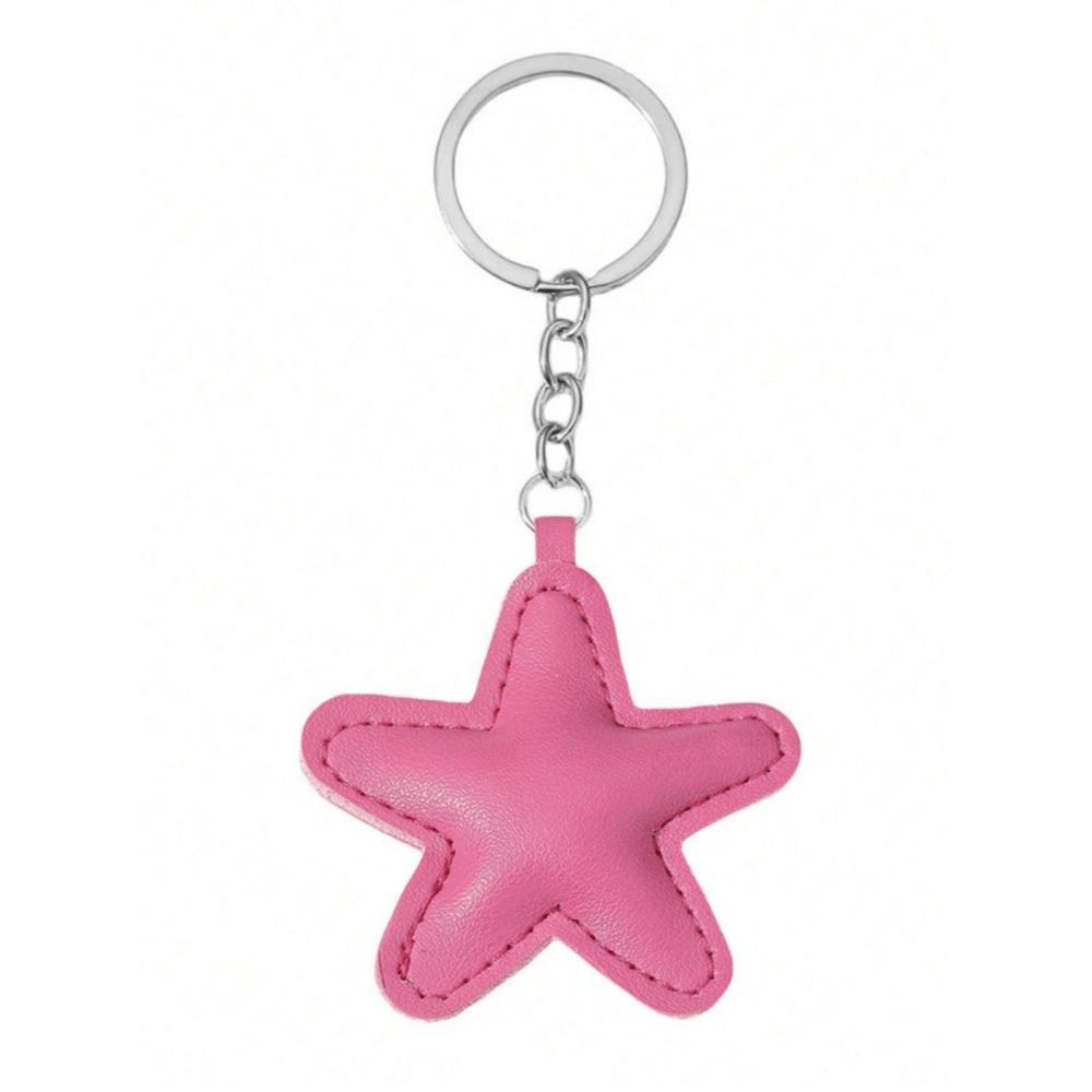 1pc Unisex Five-Pointed Star Keychain With PU & Padding Star Pendant Couple Gift Bag Decoration Hanging Ornament