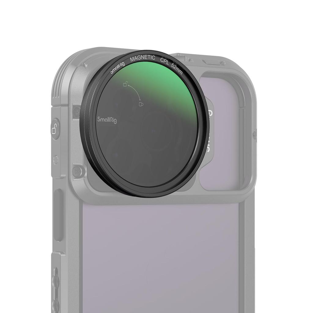 Комплект магнитных круговых поляризационных фильтров SmallRig 52 мм, совместимый с клеткой для смартфона с магнитным поляризационным фильтром CPL с адаптером фильтра HD