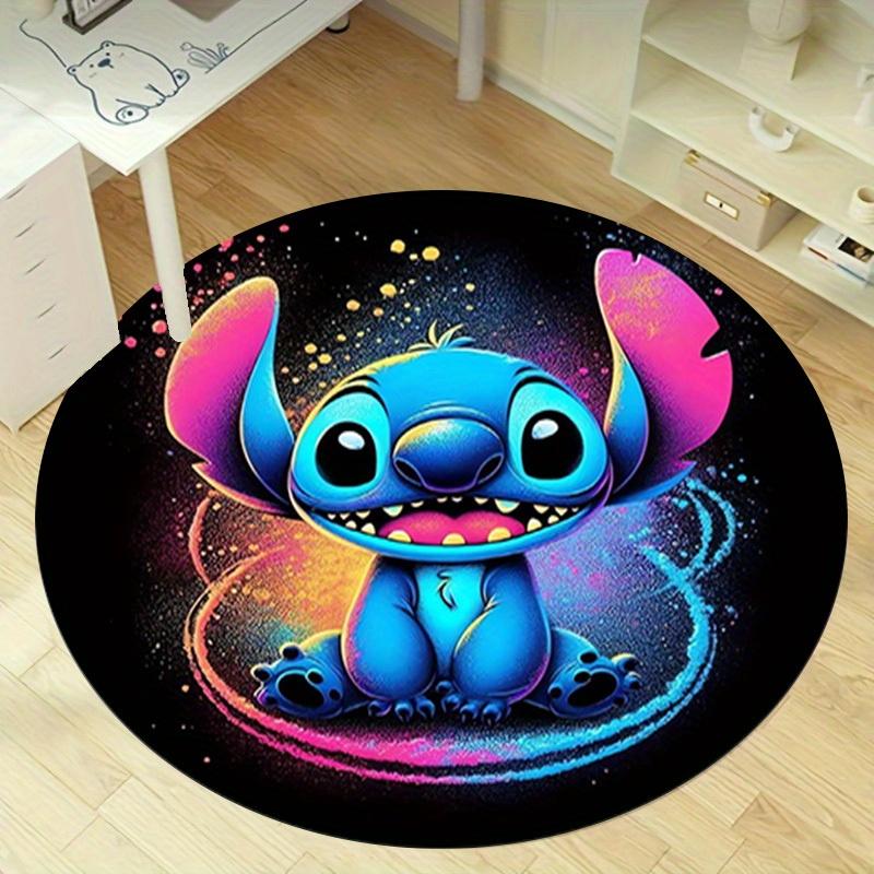 1pc Stitch Themed Home Office Outdoor Round Carpet Gift, Colorful Galaxy Design for Room DecorRD05200