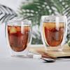 2Pcs 12OZ  Double Wall Glass Cups Insulated Coffee Mug Tea Milk Juice Latte Cup Borosilicate Drinking Glasses for Ice Hot Drinks