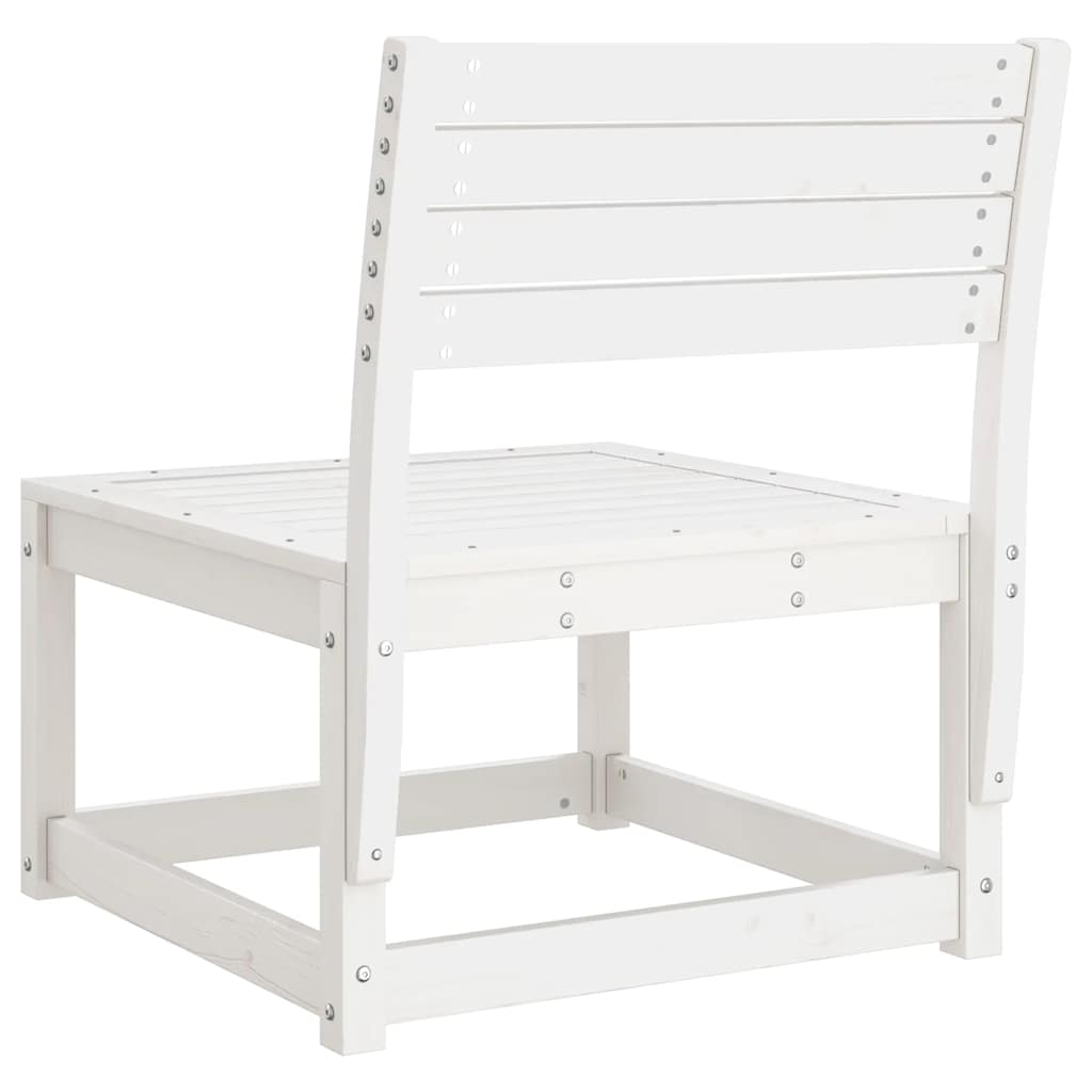 Garden Sofa White Solid Pine Wood