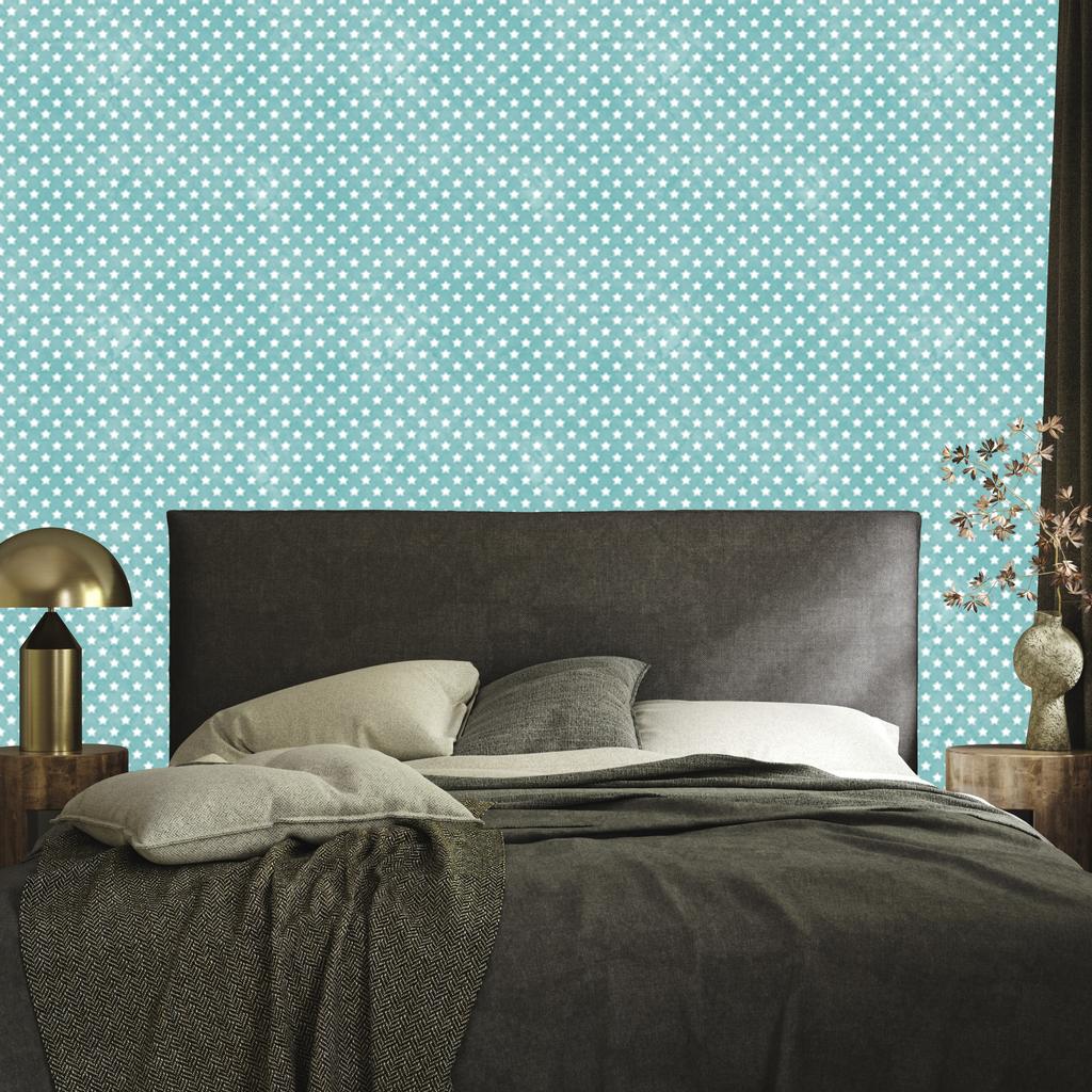 Stars Wallpaper Turquoise and Celadon for Living Room and Bedroom 50x1000