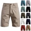 Мужские летние рабочие шорты, свободные повседневные брюки с пятью точками, мужские летние однотонные повседневные шорты-карго