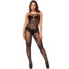 New Women's Jacquard Sexy One-Body Mesh Suspender Pantyhose Hollow Sunflower Suspender w