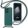 Чехол для Xiaomi 15T Pro, Мягкая противоударная силиконовая защита с шнурком - Темно-зеленый