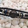 Pu Vintage Infinity Charm Wrap Мужской Женский Браслет Ювелирные Изделия Панк Стиль
