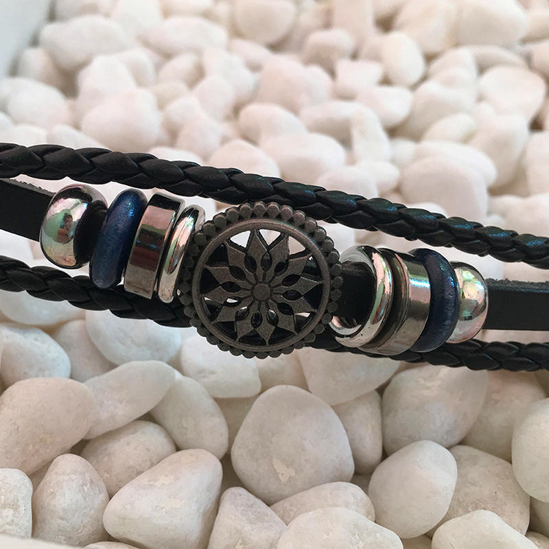 Pu Vintage Infinity Charm Wrap Мужской Женский Браслет Ювелирные Изделия Панк Стиль