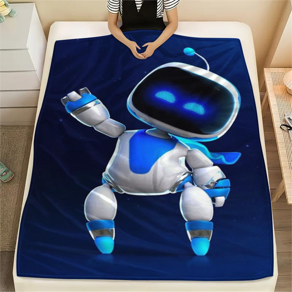 1 шт. Фланелевое одеяло с принтом ASTRO BOT, Высококачественное, Удобное для всех сезонов, Декор для дома, Тепло и комфорт, Идеально для рождественских подарков